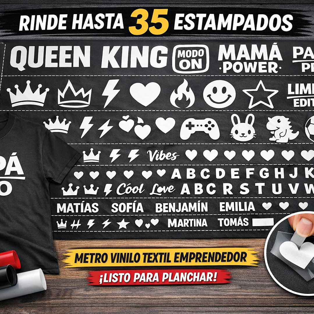 🔥 METRO VINILO TEXTIL PLOTEADO LISTO PARA EMPRENDER 1