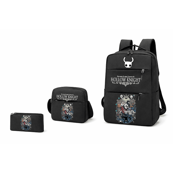 SET MOCHILA + BANANO + ESTUCHE HOLLOW KNIGHT ENTRADA USB 1