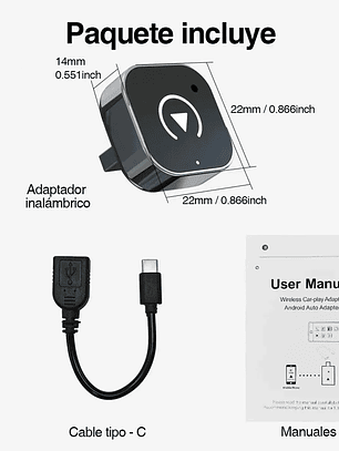 Adaptador Automático Inalámbrico 2 En 1 Para Carplay/android Conexión WiFi Y Bluetooth Plug Y Play