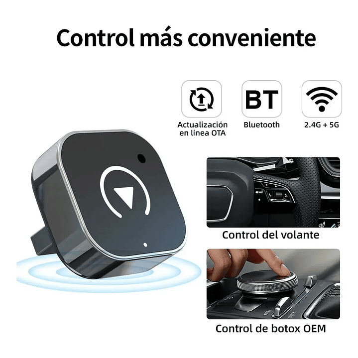 Adaptador Automático Inalámbrico 2 En 1 Para Carplay/android Conexión WiFi Y Bluetooth Plug Y Play 4