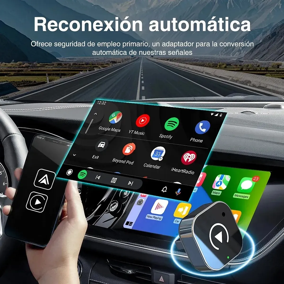 Adaptador Automático Inalámbrico 2 En 1 Para Carplay/android Conexión WiFi Y Bluetooth Plug Y Play 8