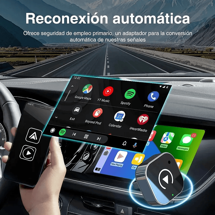 Adaptador Automático Inalámbrico 2 En 1 Para Carplay/android Conexión WiFi Y Bluetooth Plug Y Play 8
