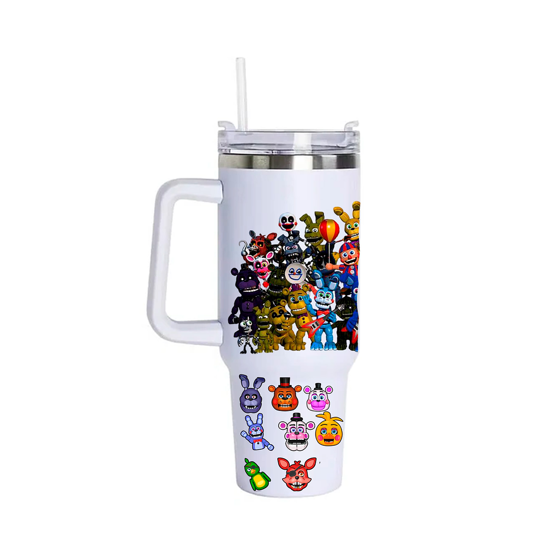 Vaso Térmico five nights at freddy's 1.2 Litros Acero Inoxidable con Bombilla 2