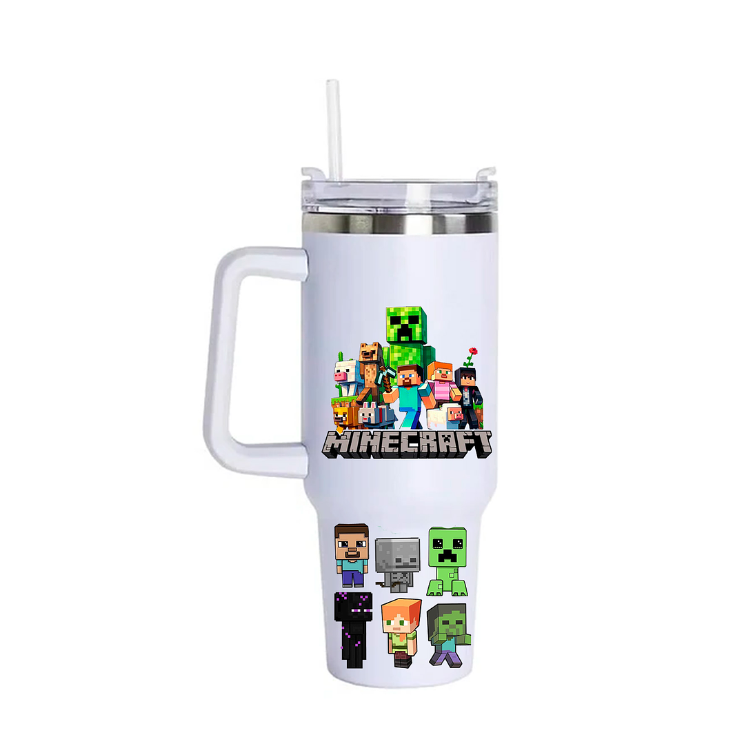 Vaso Térmico minecraft 1.2 Litros Acero Inoxidable con Bombilla 1