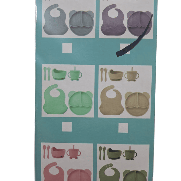 Set De Alimentacion Para Bebés Silicona 9 Piezas varios colores 5