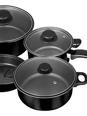 SET OLLAS 7 PIEZAS NEGRA