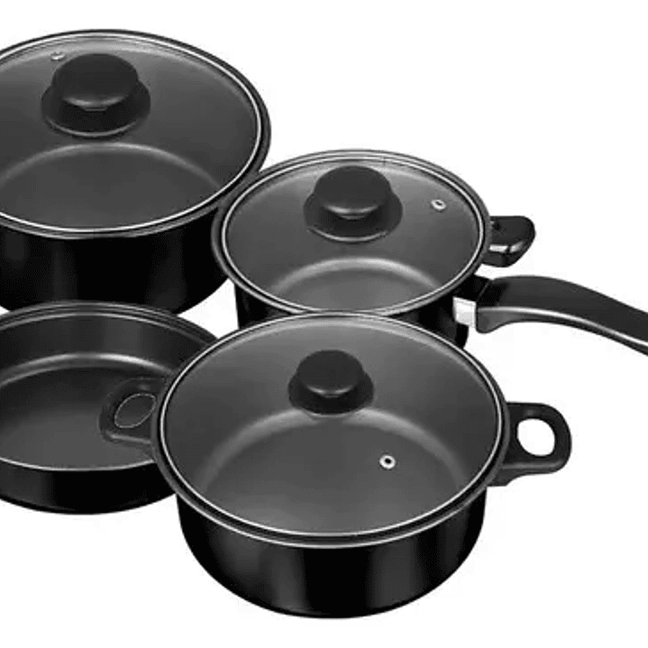 SET OLLAS 7 PIEZAS NEGRA 1