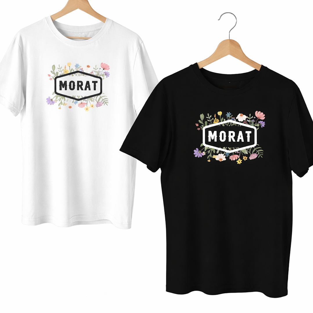 🌸 Poleras MORAT Diseño Floral – Colores Blanco y Negro 🌸 1