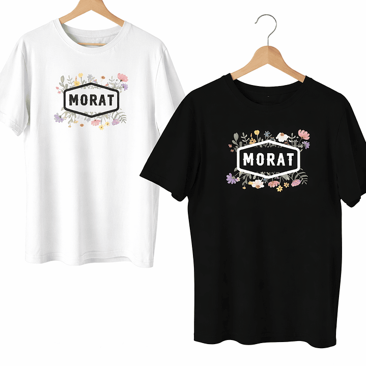 🌸 Poleras MORAT Diseño Floral – Colores Blanco y Negro 🌸 1