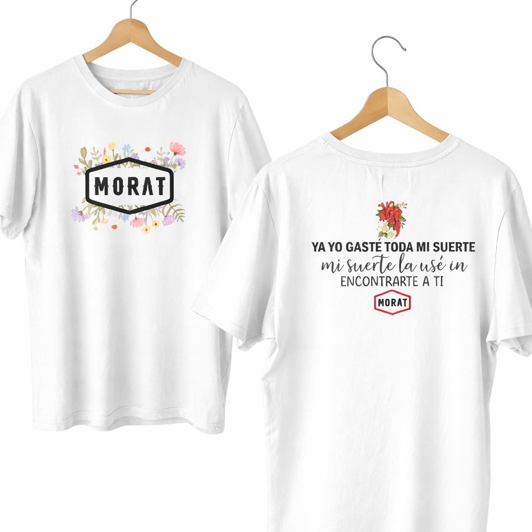 🌸 Polera MORAT Blanca Frase – Diseño Floral 🌸 1