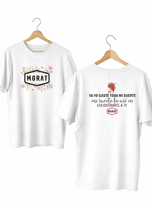 🌸 Polera MORAT Blanca Frase – Diseño Floral 🌸