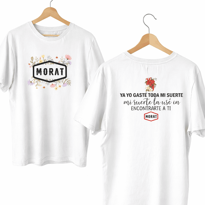 🌸 Polera MORAT Blanca Frase – Diseño Floral 🌸 1