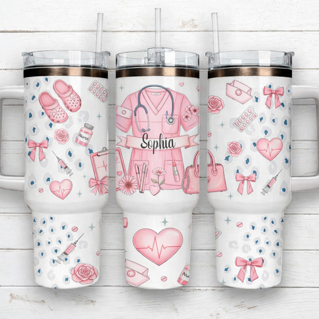 Vaso Térmico Enfermera 1.2L – Ideal para tu jornada 💖 1