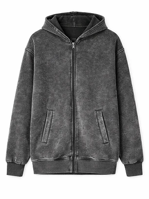 Polerón Hombre Acid Wash con Cierre – Full Estilo Urbano