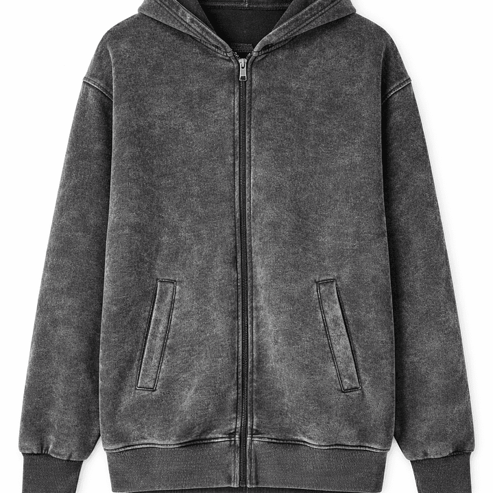 Polerón Hombre Acid Wash con Cierre – Full Estilo Urbano 1