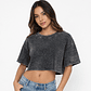 Polera Corta de Mujer (Crop Top) Estilo Acid Wash - Miniatura 3