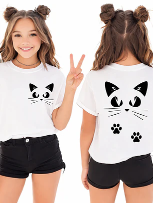 Polera Estampada gatito kawaii
