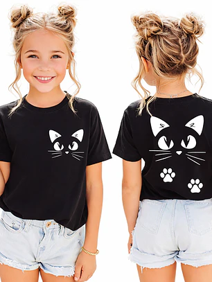 Polera Estampada gatito kawaii