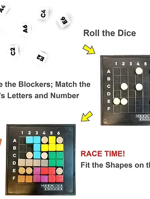 The Genius Square – ¡Ganador del premio al Juego del Año! ¡Más de 60000 soluciones STEM Pu The Happy Puzzle Company The Happy Puzzle Company