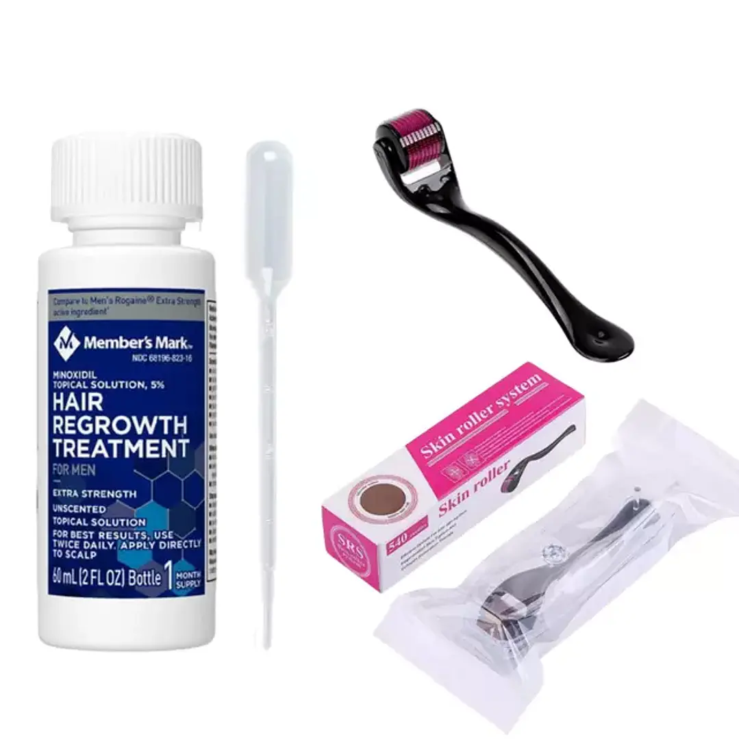 Minoxidil Member’s Mark 5% 1 mes + dermaroller estuche 1