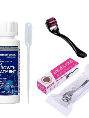 Minoxidil Member’s Mark 5% 1 mes + dermaroller estuche