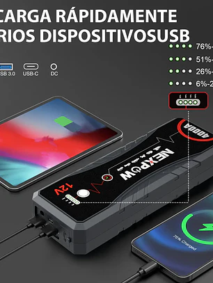 Arrancador De Batería 4000a Portátil NEXPOW Para Coche 8 Cilindros