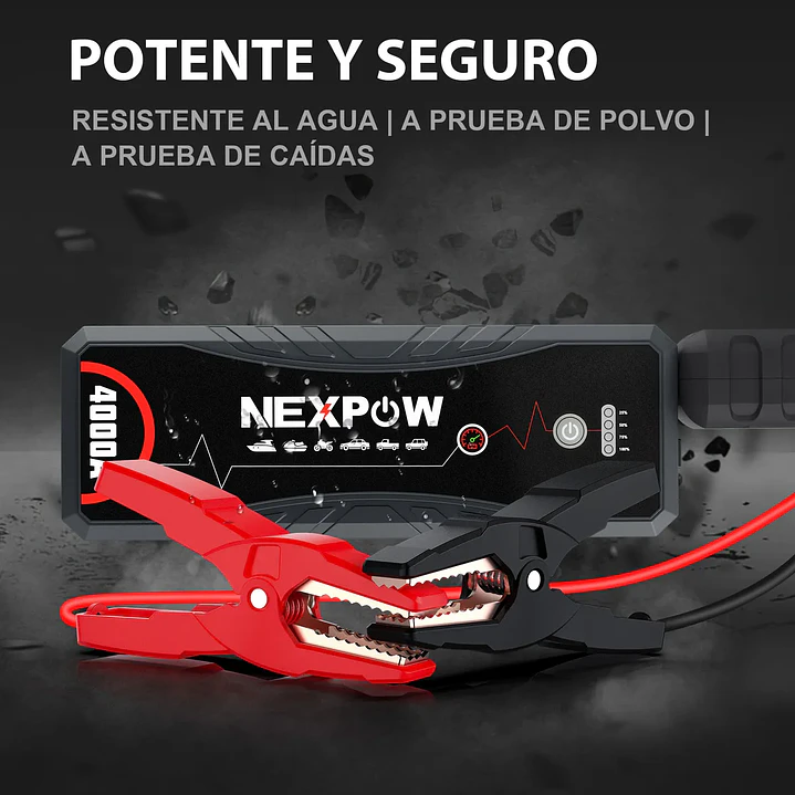 Arrancador De Batería 4000a Portátil NEXPOW Para Coche 8 Cilindros 6