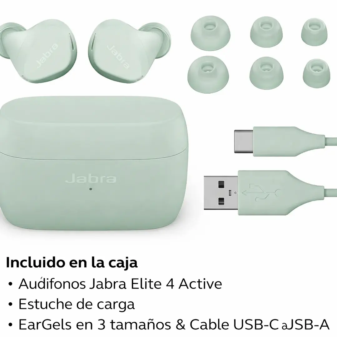 Auriculares Inalámbricos Bluetooth Jabra Elite 4 Active – True Wireless (Color Mint) 3