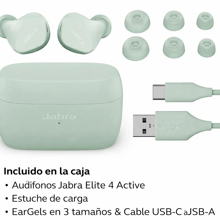 Auriculares Inalámbricos Bluetooth Jabra Elite 4 Active – True Wireless (Color Mint) 3