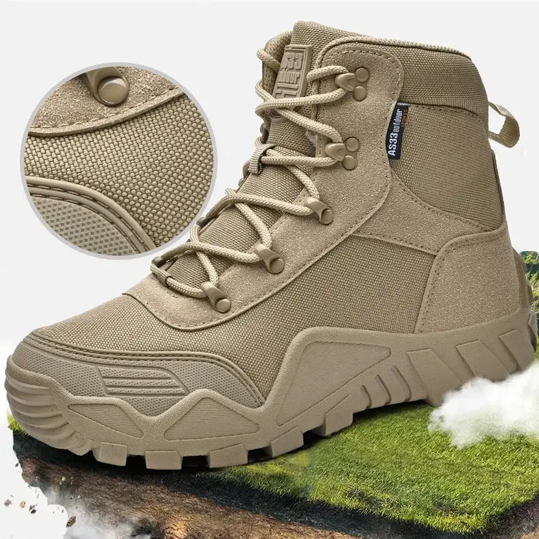 Botas Tácticas Outdoor Hombre – Resistentes e Impermeables (Color Arena) talla 43 9