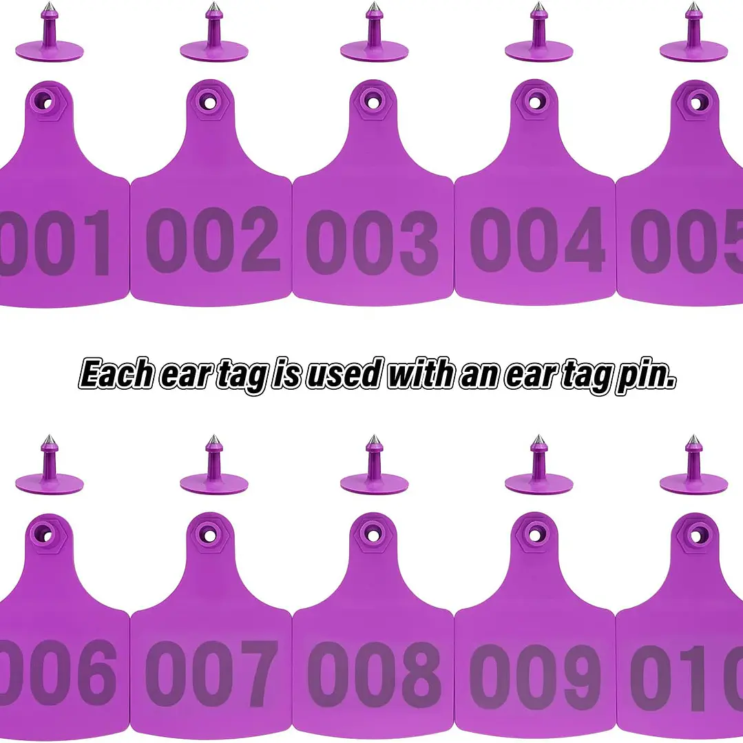 Etiquetas para identificar ganado, 100 etiquetas de plástico numeradas 6