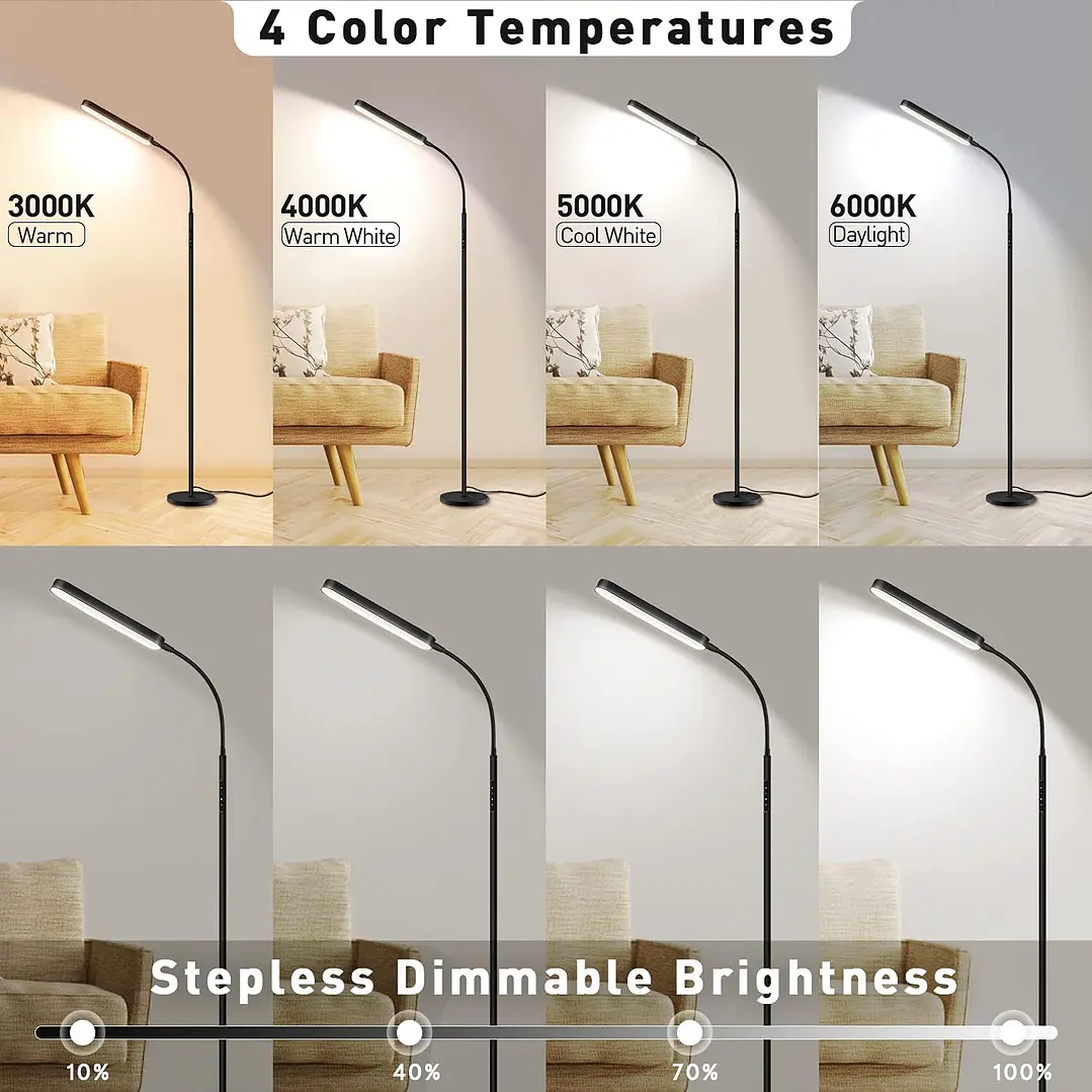 Lámpara de Piso LED Wio-Mio con Control Remoto y Táctil 9