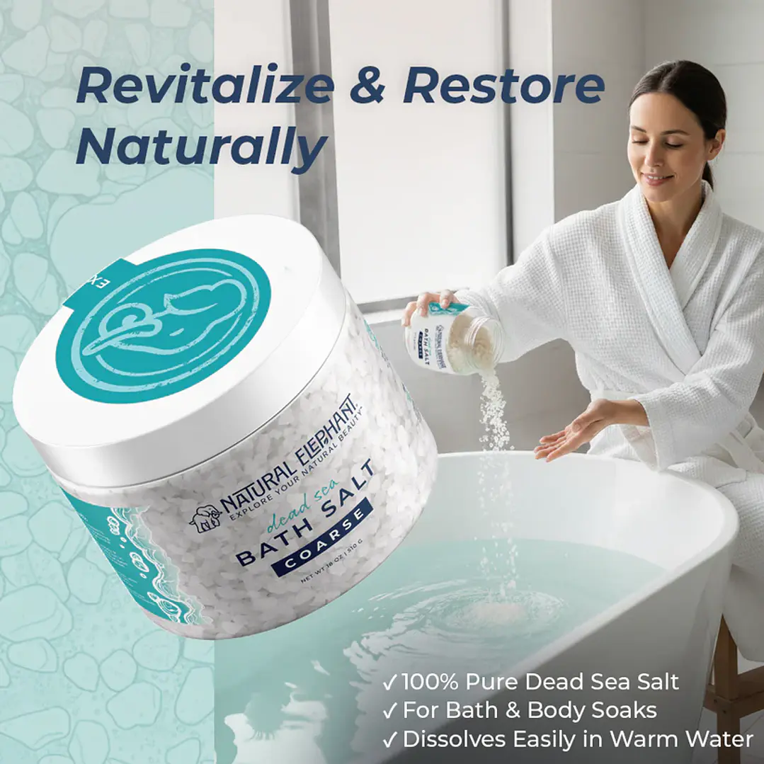 Sal De Baño Natural Elefante Mar Muerto 1 Kg 100% Natural 7