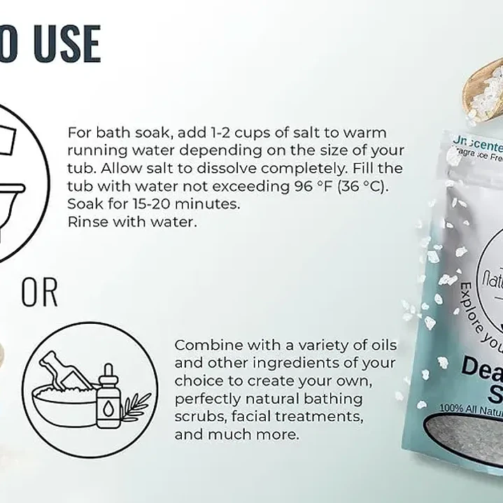 Sal De Baño Natural Elefante Mar Muerto 1 Kg 100% Natural 8