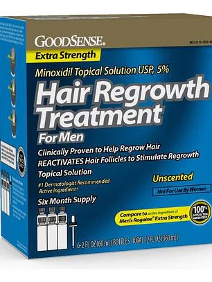 Tratamiento para el crecimiento del cabello GoodSense Minoxidil 5% 360 ml para hombres