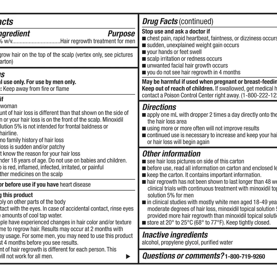 Tratamiento para el crecimiento del cabello GoodSense Minoxidil 5% 360 ml para hombres 6