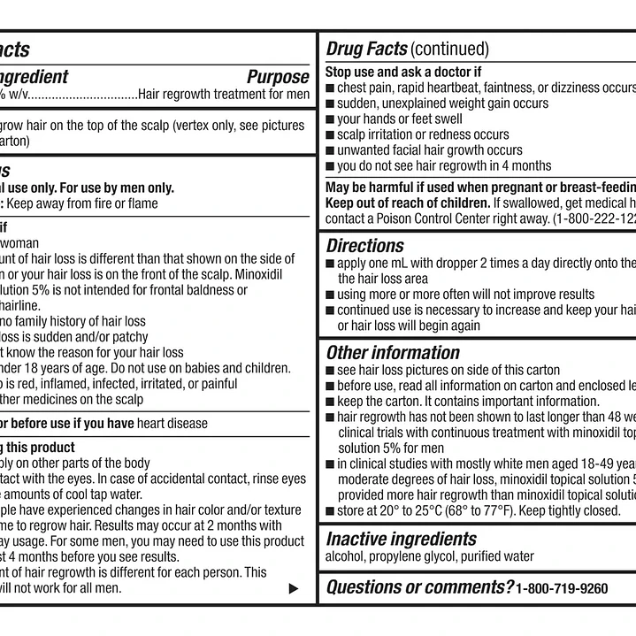Tratamiento para el crecimiento del cabello GoodSense Minoxidil 5% 360 ml para hombres 6
