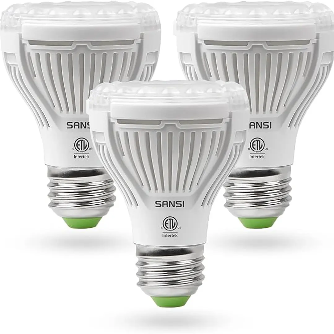 3 Bombillas LED para cultivo SANSI para semillas y verduras, luz de crecimiento de espectro completo de 10W (equivalente a 150 vatios) con lente óptica para plantas de interior, alto PPFD, base E26 1