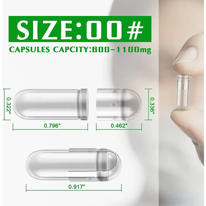 Cápsulas Vacías Wananfu 00 Vegetarianas 500 Unid 2