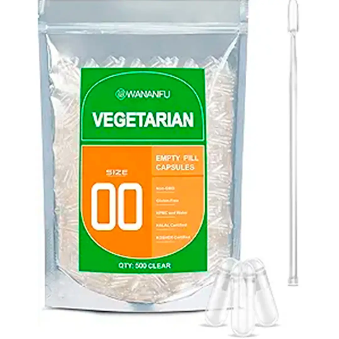 Cápsulas Vacías Wananfu 00 Vegetarianas 500 Unid 1