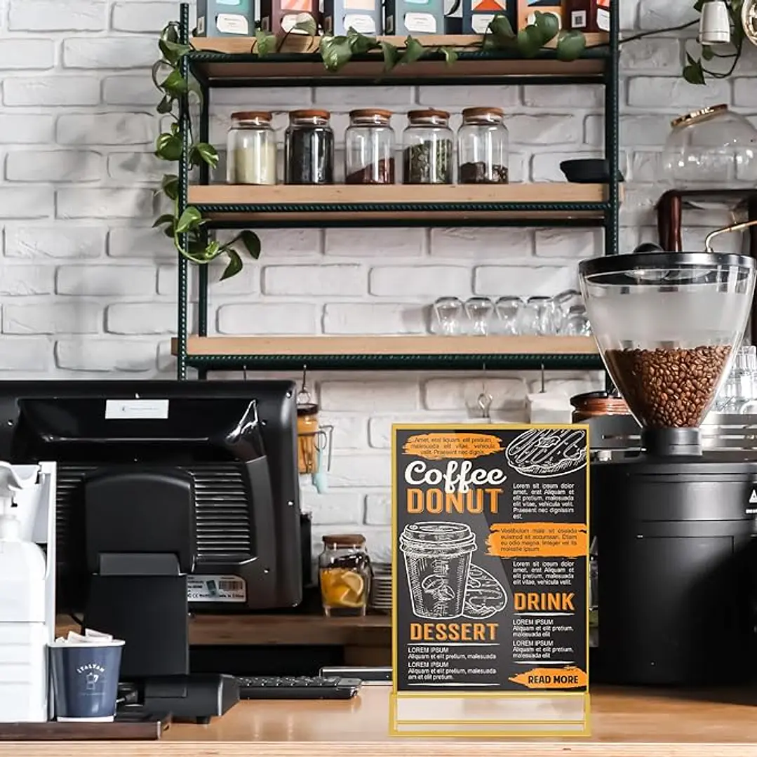 12 Soportes acrílicos para letreros de 5 x 7 pulgadas , mesas, bodas , restaurante 3