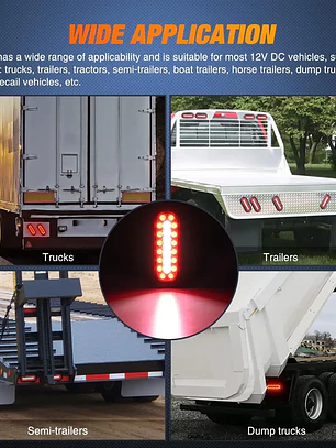 Luces Traseras LED Ovaladas 6” Nilight – Pack 2 Unidades (Rojo/Blanco) – 12V – IP67