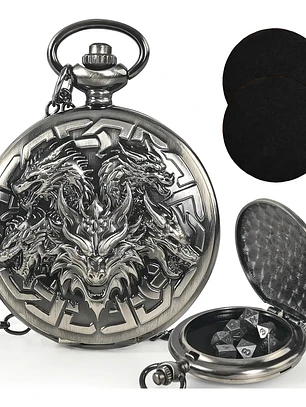 Juego de dados Kabinka Dnd de 7 piezas, mini dados metálicos con carcasa de reloj de bolsillo