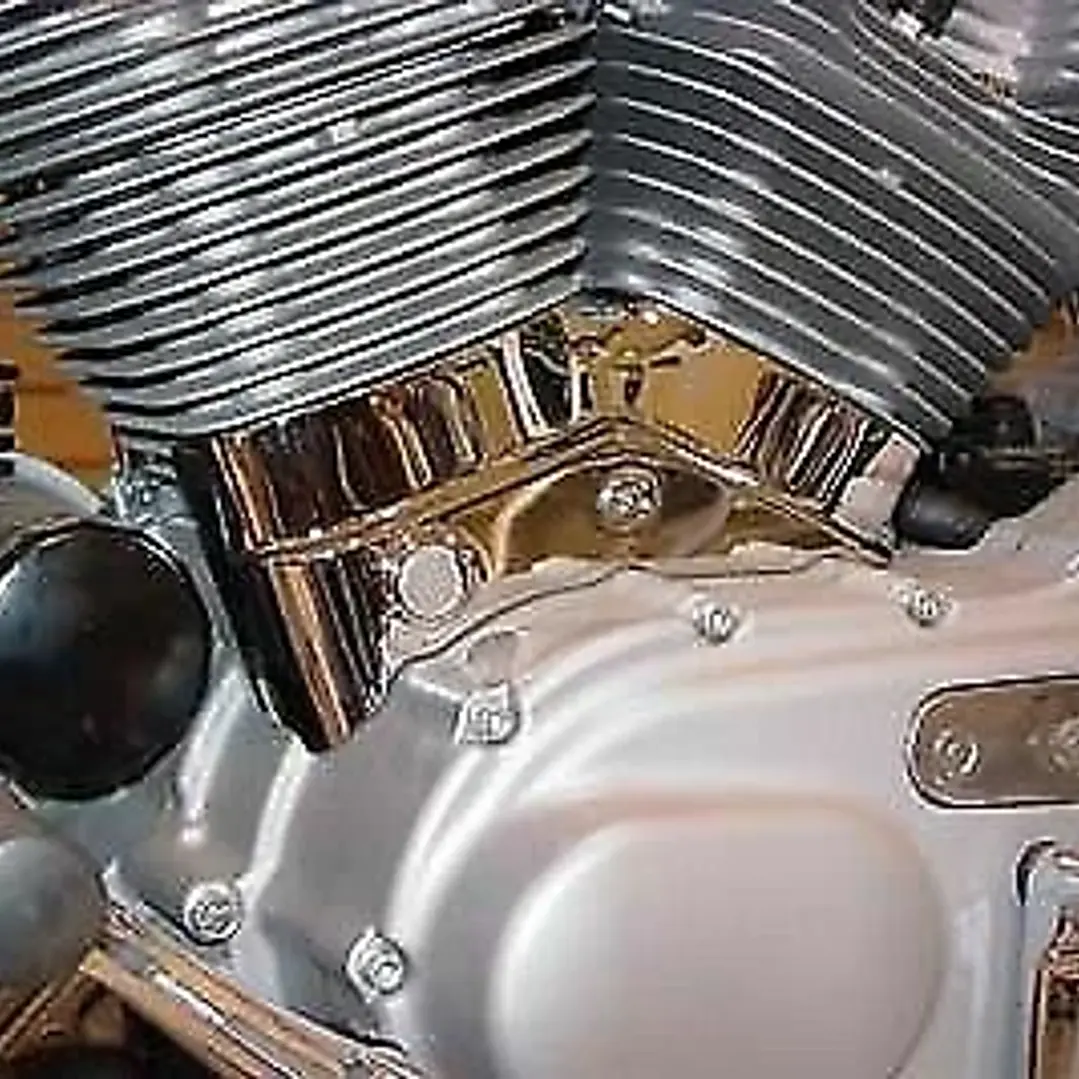 Cubierta de base de cilindro lateral izquierdo cromada para Harley Davidson por V-Twin 2