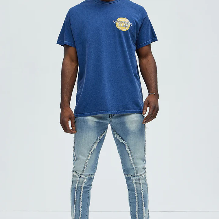 Polera De Manga Corta Wu-Tang Clan Shaolin Style Oversize Azul Marino – Original – Talla L 2
