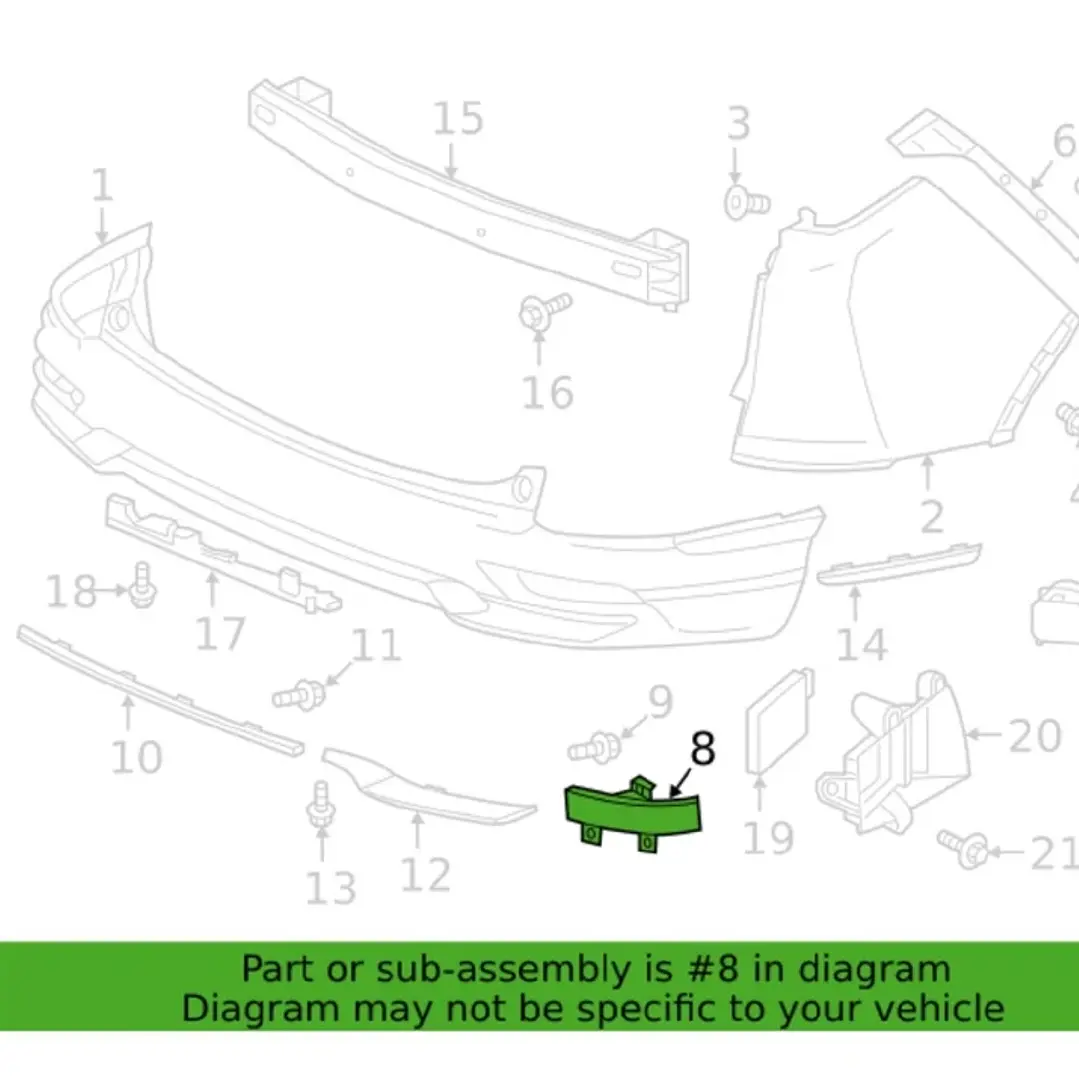 reflector de parachoques lado del conductor trasero Honda CR-V 2020 2021 2022 7