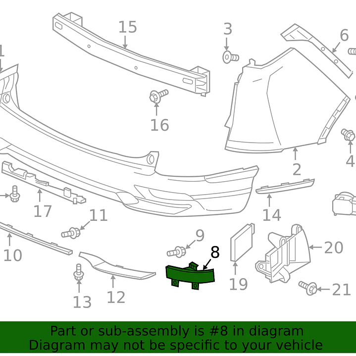 reflector de parachoques lado del conductor trasero Honda CR-V 2020 2021 2022 9