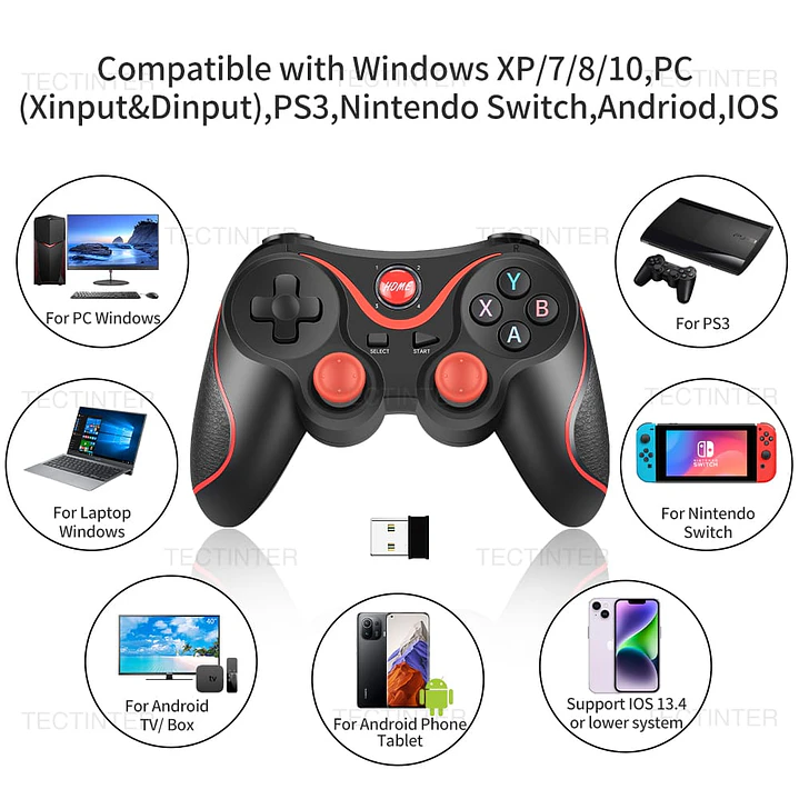 Control Mando Para Celular Gamepad Bluetooth Android Pc 10