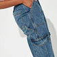 Jeans Tall Don't You Worry Wide Leg Cargo - Deslavado Medio Azul - Miniatura 4