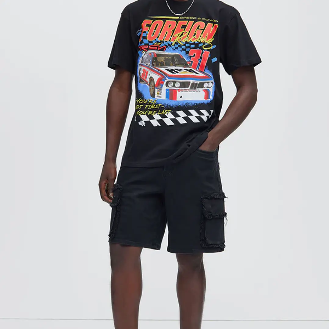 Short Rush Home Denim Cargo - Negro 5